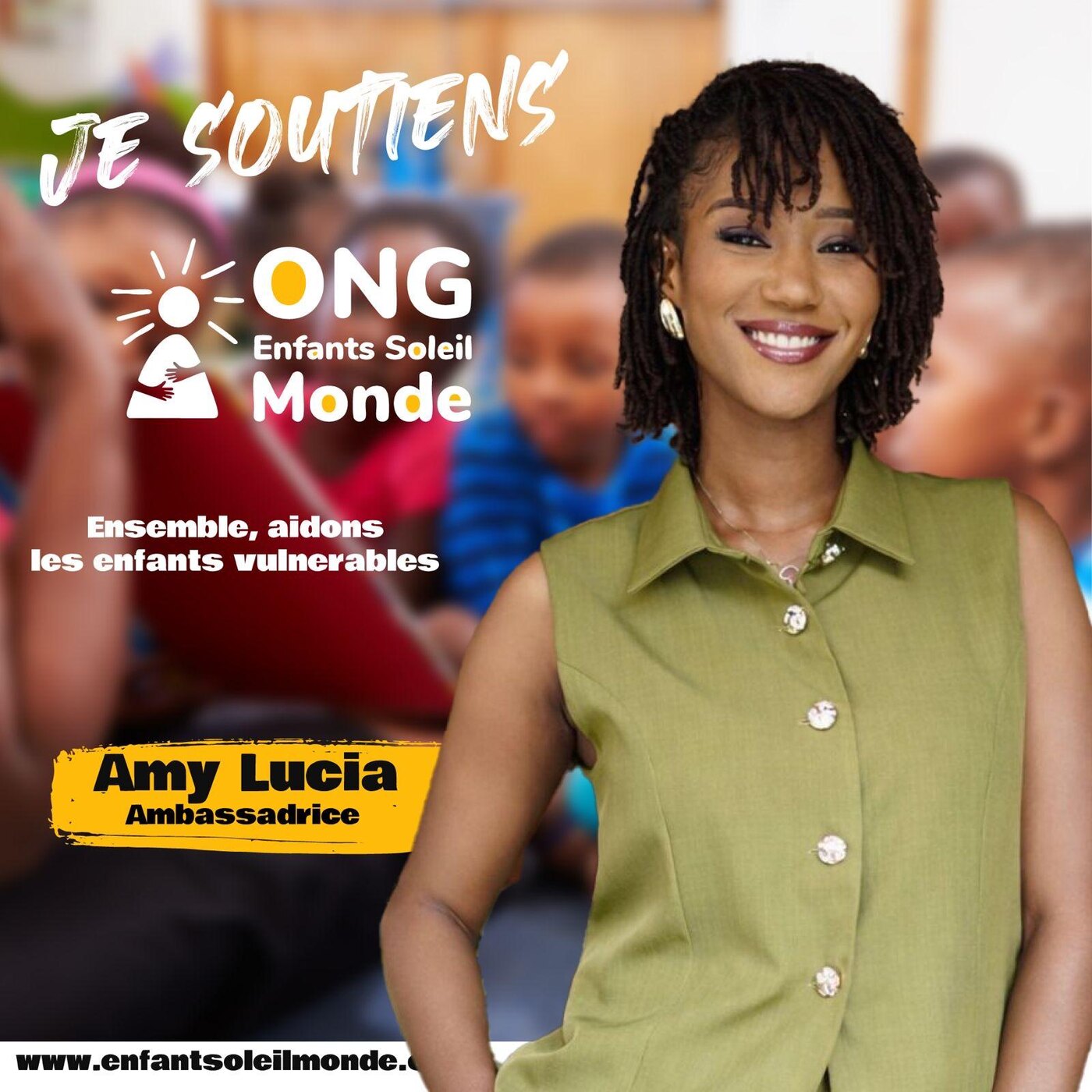 Amy Lucia Diop, ambassadrice de l'ONG Enfants Soleil Monde